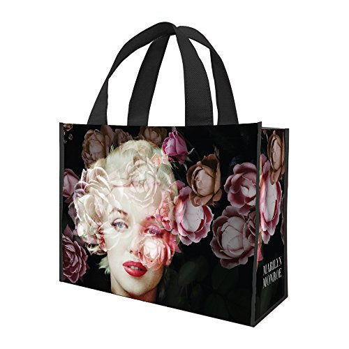 Vandor 70896 Marilyn Monroe Large Recycled Shopper Tote, 16 x 6 x 12 inches, Black, Pink