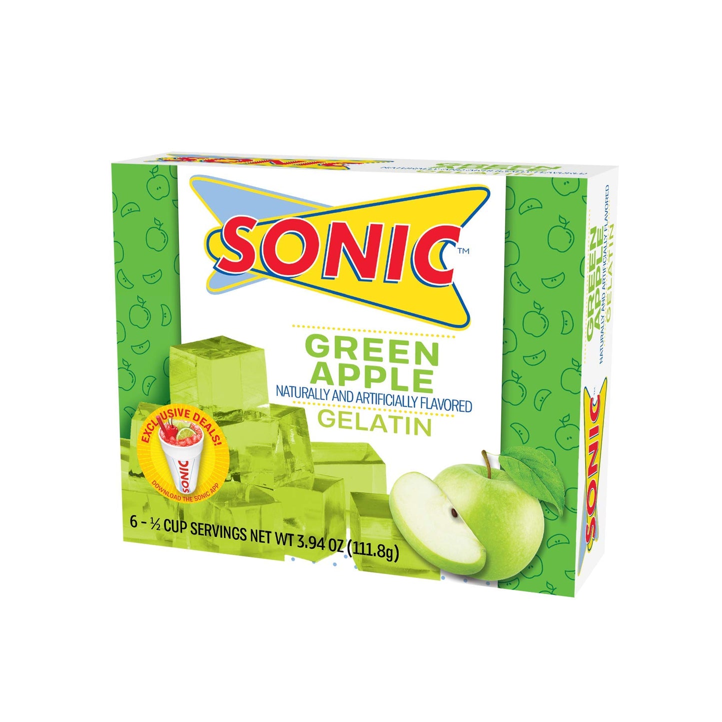 Sonic, Green Apple Gelatin, 3.94 Ounce