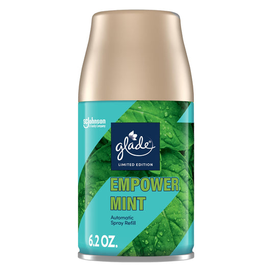 Glade Automatic Spray Refill, Air Freshener for Home and Bathroom, Empower Mint, 6.2 Oz