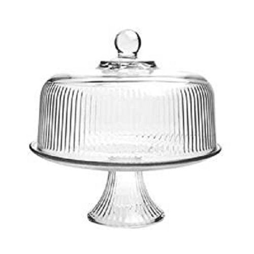 Anchor Hocking 86031L13 Ribbed Dome Cake Set, Crystal